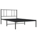 Metal Bed Frame with Headboard Black 107x203 Cm King Single