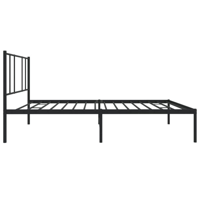 Metal Bed Frame with Headboard Black 107x203 Cm King Single