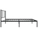 Metal Bed Frame with Headboard Black 107x203 Cm King Single