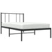 Metal Bed Frame with Headboard Black 107x203 Cm King Single