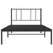 Metal Bed Frame with Headboard Black 107x203 Cm King Single