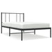Metal Bed Frame with Headboard Black 107x203 Cm King Single