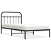 Metal Bed Frame with Headboard Black 107x203 Cm King Single