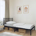 Metal Bed Frame with Headboard Black 107x203 Cm Tpbnlb