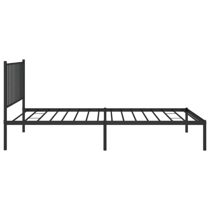 Metal Bed Frame with Headboard Black 107x203 Cm Tpbnlb