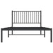 Metal Bed Frame with Headboard Black 107x203 Cm Tpbnlb