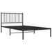 Metal Bed Frame with Headboard Black 107x203 Cm Tpbnlb