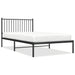 Metal Bed Frame with Headboard Black 107x203 Cm Tpbnlb