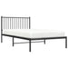 Metal Bed Frame with Headboard Black 107x203 Cm Tpbnlb