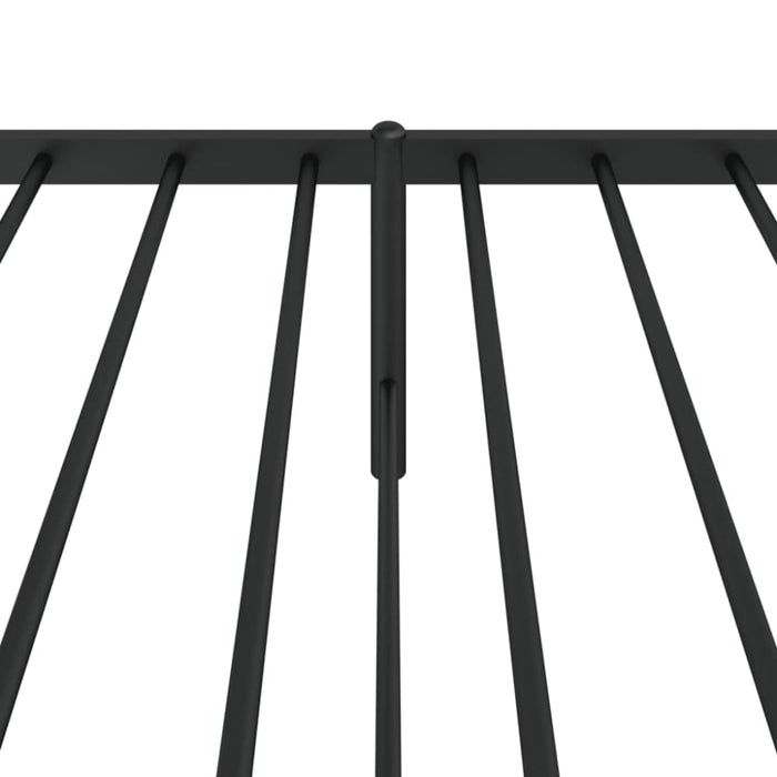 Metal Bed Frame with Headboard Black 107x203 Cm Tpbnlb