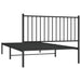 Metal Bed Frame with Headboard Black 107x203 Cm Tpbnlb