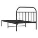 Metal Bed Frame with Headboard Black 107x203 Cm Tptlto