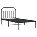 Metal Bed Frame with Headboard Black 107x203 Cm Tptlto