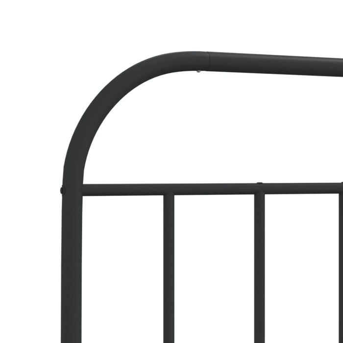 Metal Bed Frame with Headboard Black 107x203 Cm Tptlto