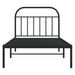 Metal Bed Frame with Headboard Black 107x203 Cm Tptlto