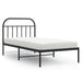 Metal Bed Frame with Headboard Black 107x203 Cm Tptlto
