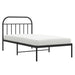 Metal Bed Frame with Headboard Black 107x203 Cm Tptlto