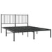 Metal Bed Frame with Headboard Black 137x187 Cm Double