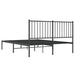 Metal Bed Frame with Headboard Black 137x187 Cm Double