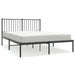 Metal Bed Frame with Headboard Black 137x187 Cm Double