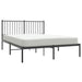 Metal Bed Frame with Headboard Black 137x187 Cm Double
