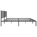 Metal Bed Frame with Headboard Black 153x203 Cm Queen Tpbnll