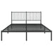 Metal Bed Frame with Headboard Black 153x203 Cm Queen Tpbnll