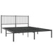 Metal Bed Frame with Headboard Black 153x203 Cm Queen Tpbnll