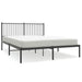 Metal Bed Frame with Headboard Black 153x203 Cm Queen Tpbnll