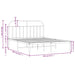 Metal Bed Frame with Headboard Black 153x203 Cm Queen Tptlti