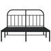 Metal Bed Frame with Headboard Black 153x203 Cm Queen Tptlti