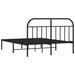 Metal Bed Frame with Headboard Black 153x203 Cm Queen Tptlti
