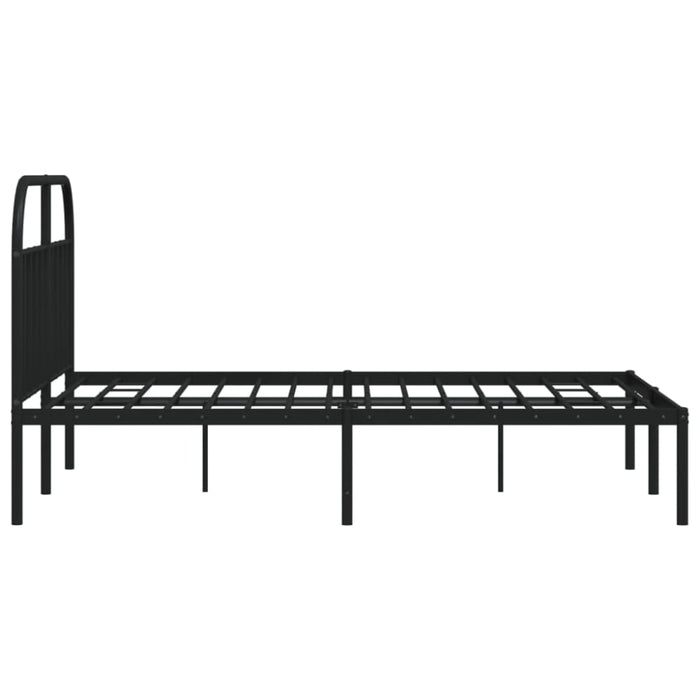 Metal Bed Frame with Headboard Black 153x203 Cm Queen Tptlti