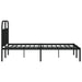 Metal Bed Frame with Headboard Black 153x203 Cm Queen Tptlti
