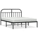 Metal Bed Frame with Headboard Black 153x203 Cm Queen Tptlti