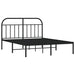Metal Bed Frame with Headboard Black 153x203 Cm Queen Tptlti