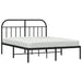 Metal Bed Frame with Headboard Black 153x203 Cm Queen Tptlti