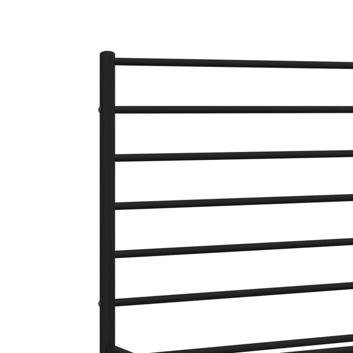 Metal Bed Frame with Headboard Black 153x203 Cm Queen Tpxtxo