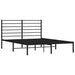 Metal Bed Frame with Headboard Black 153x203 Cm Queen Tpxtxo