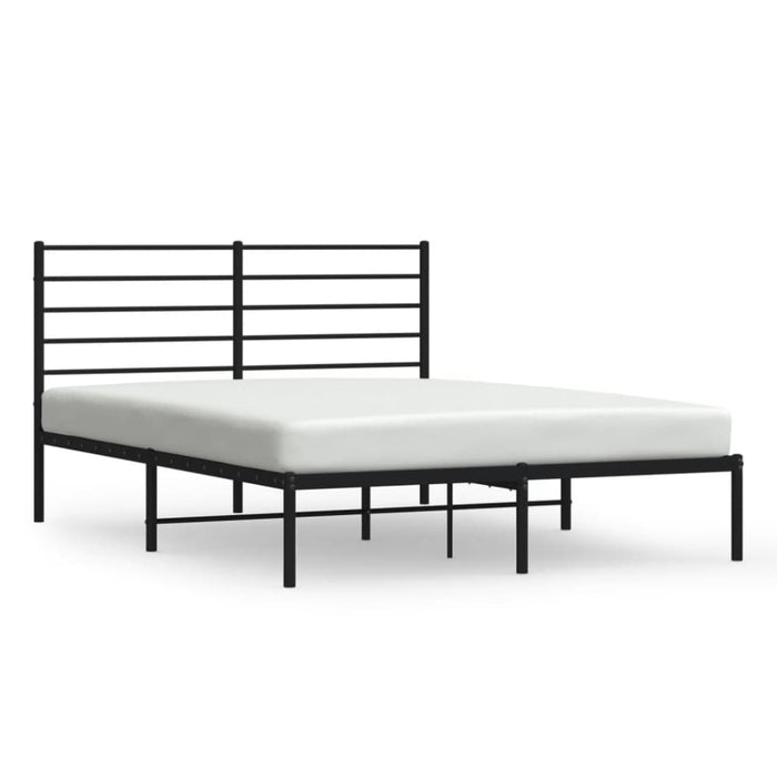 Metal Bed Frame with Headboard Black 153x203 Cm Queen Tpxtxo