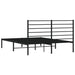 Metal Bed Frame with Headboard Black 153x203 Cm Queen Tpxtxo