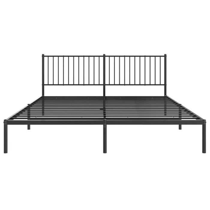 Metal Bed Frame with Headboard Black 183x203 Cm King Tpbnln
