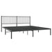 Metal Bed Frame with Headboard Black 183x203 Cm King Tpbnln