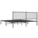 Metal Bed Frame with Headboard Black 183x203 Cm King Tpbnln