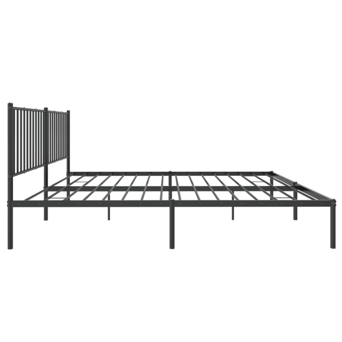 Metal Bed Frame with Headboard Black 183x203 Cm King Tpbnln