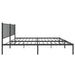 Metal Bed Frame with Headboard Black 183x203 Cm King Tpbnln