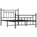 Metal Bed Frame with Headboard and Footboard Black 107x203