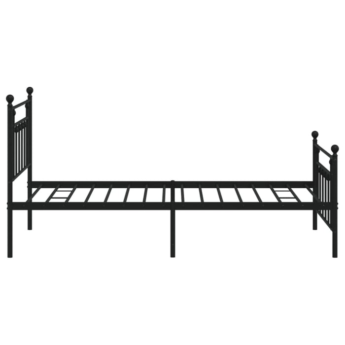 Metal Bed Frame with Headboard and Footboard Black 107x203