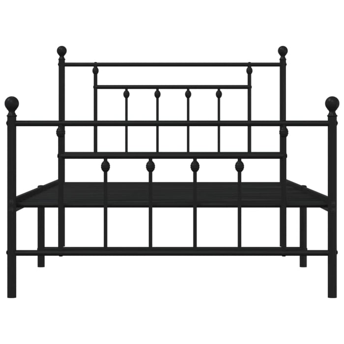 Metal Bed Frame with Headboard and Footboard Black 107x203