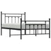 Metal Bed Frame with Headboard and Footboard Black 107x203